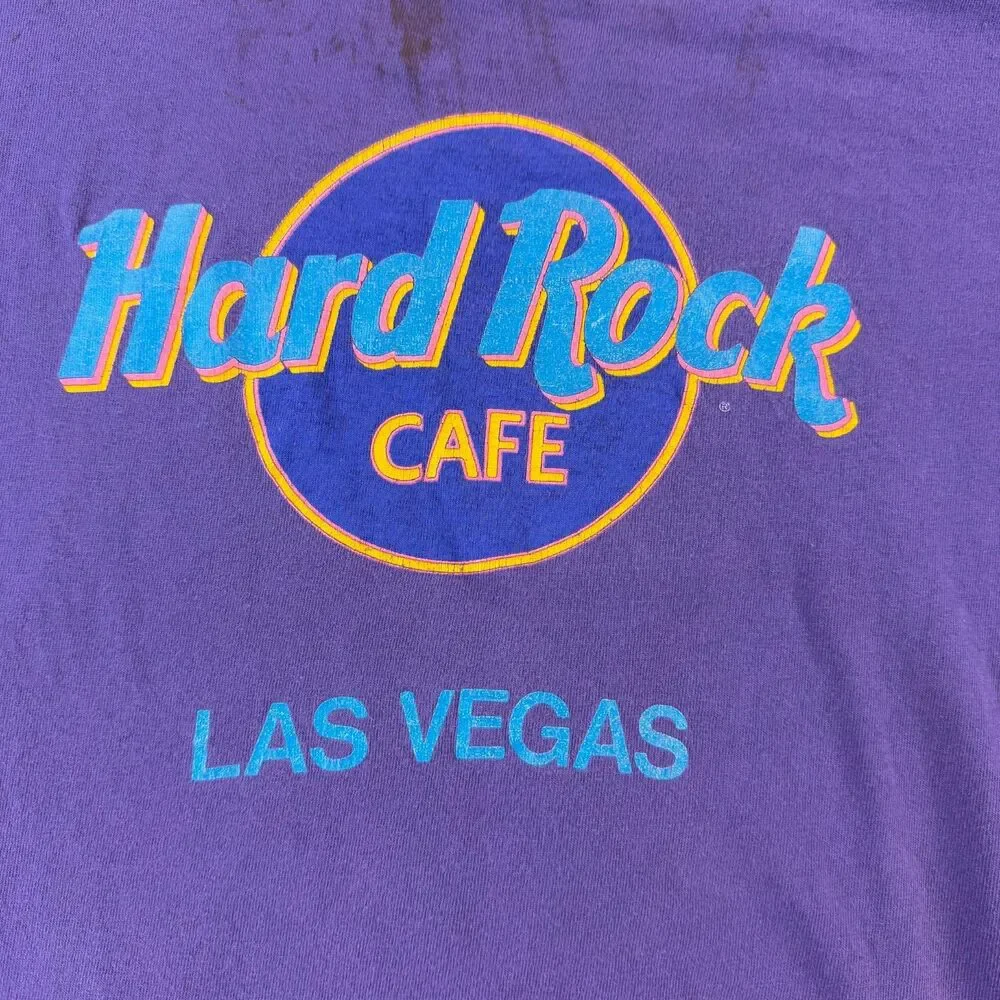 Hard Rock Cafe Las Vegas T Shirt Mens XL USA Single Stitch Purple